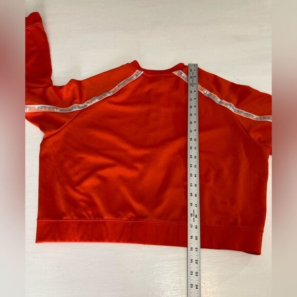 Nike Jacket Women’s XL Orange Full Zip Cropped Swoosh Spell Out Athleisure - Picture 12 of 12